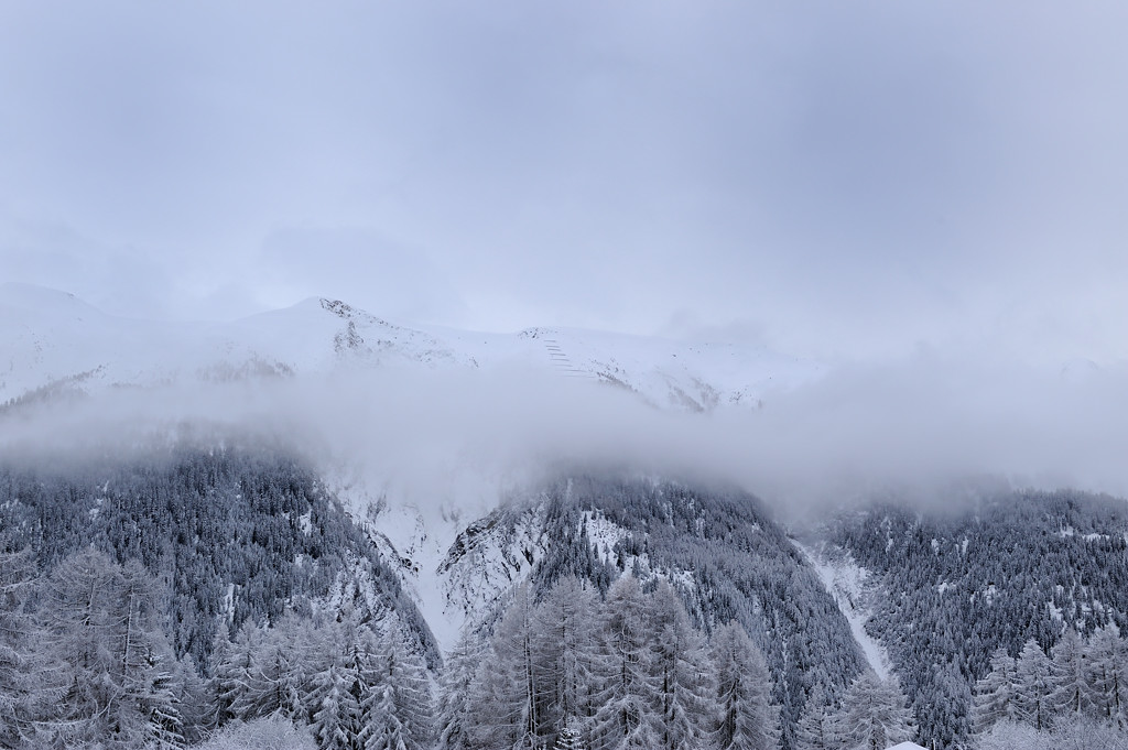 Aussicht vom Chalet, frisch verschneit